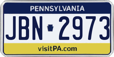 PA license plate JBN2973