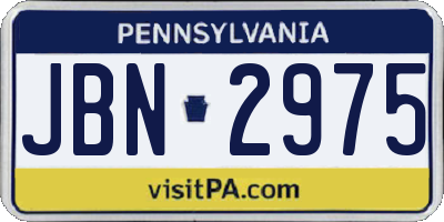PA license plate JBN2975