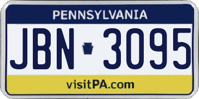 PA license plate JBN3095