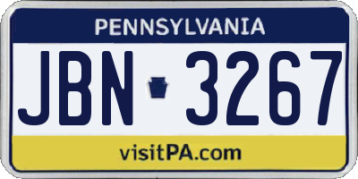PA license plate JBN3267