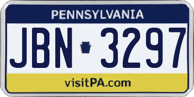 PA license plate JBN3297