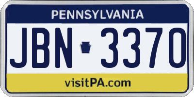 PA license plate JBN3370