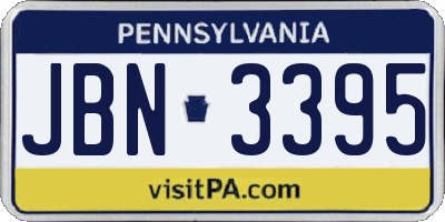 PA license plate JBN3395