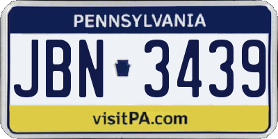 PA license plate JBN3439