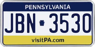 PA license plate JBN3530