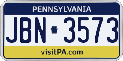 PA license plate JBN3573