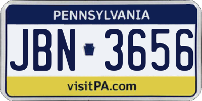 PA license plate JBN3656