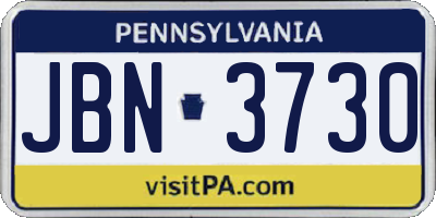 PA license plate JBN3730