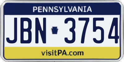 PA license plate JBN3754
