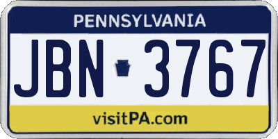 PA license plate JBN3767