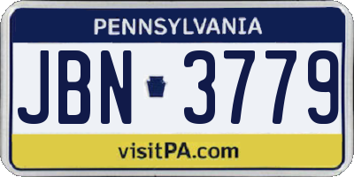 PA license plate JBN3779