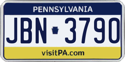 PA license plate JBN3790