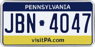 PA license plate JBN4047