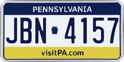 PA license plate JBN4157