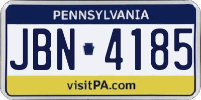 PA license plate JBN4185