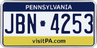PA license plate JBN4253
