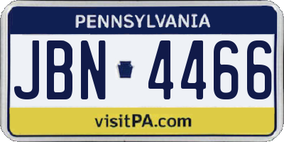 PA license plate JBN4466