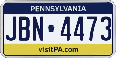 PA license plate JBN4473