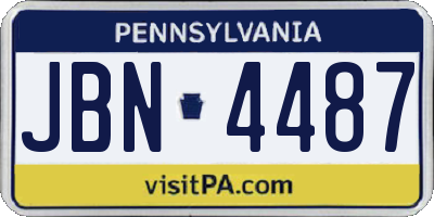 PA license plate JBN4487
