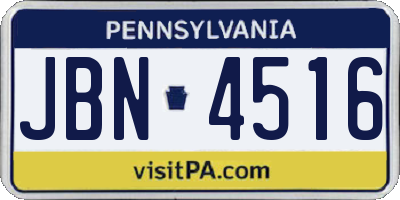 PA license plate JBN4516