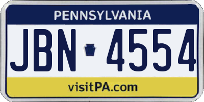 PA license plate JBN4554
