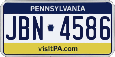 PA license plate JBN4586