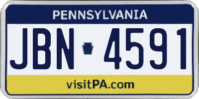 PA license plate JBN4591