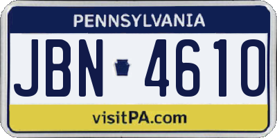 PA license plate JBN4610