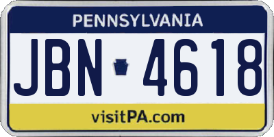 PA license plate JBN4618