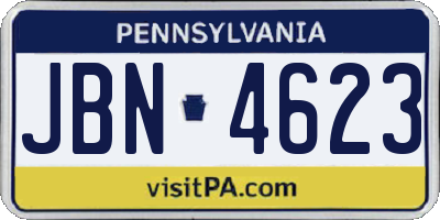 PA license plate JBN4623