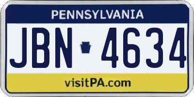 PA license plate JBN4634