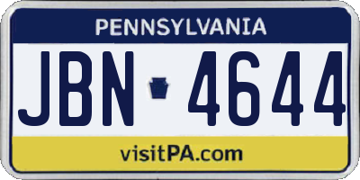 PA license plate JBN4644