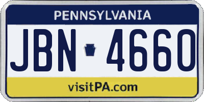 PA license plate JBN4660