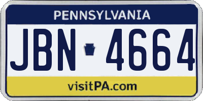 PA license plate JBN4664
