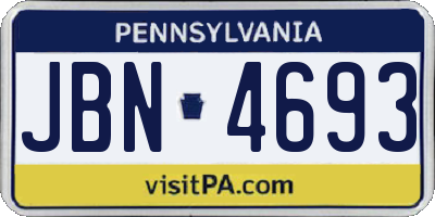 PA license plate JBN4693
