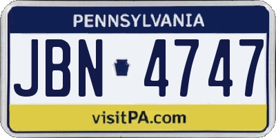 PA license plate JBN4747