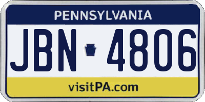 PA license plate JBN4806