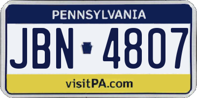 PA license plate JBN4807