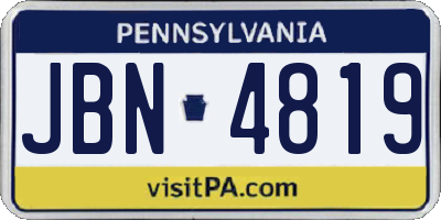 PA license plate JBN4819