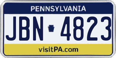 PA license plate JBN4823