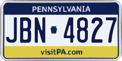 PA license plate JBN4827