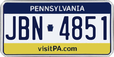 PA license plate JBN4851