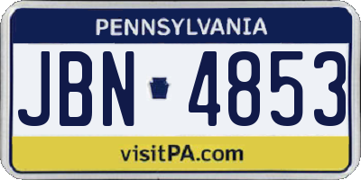PA license plate JBN4853