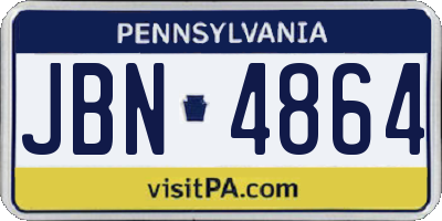 PA license plate JBN4864