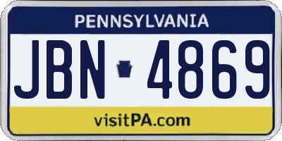 PA license plate JBN4869
