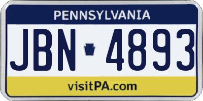 PA license plate JBN4893