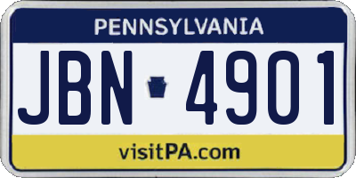 PA license plate JBN4901