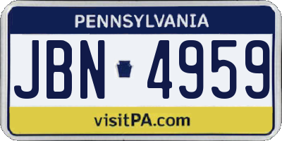 PA license plate JBN4959