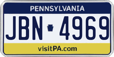 PA license plate JBN4969