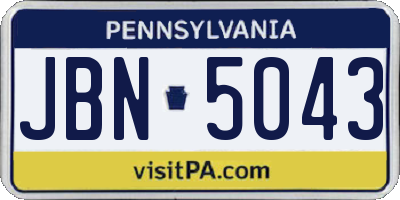 PA license plate JBN5043